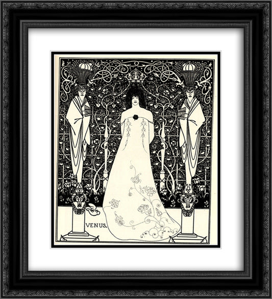 Frontispiece for 'Venus and Tannhauser' 20x22 Black Ornate Wood Framed Art Print Poster with Double Matting by Beardsley, Aubrey