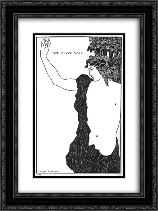 Hail and farewell 18x24 Black Ornate Wood Framed Art Print Poster with Double Matting by Beardsley, Aubrey