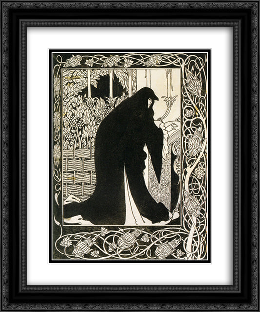 How Queen Guenever Made Her a Nun 20x24 Black Ornate Wood Framed Art Print Poster with Double Matting by Beardsley, Aubrey