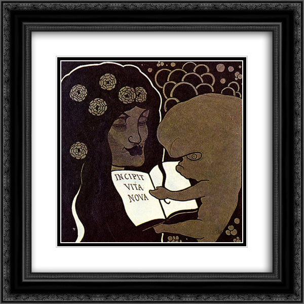 Incipit Vita Nova 20x20 Black Ornate Wood Framed Art Print Poster with Double Matting by Beardsley, Aubrey