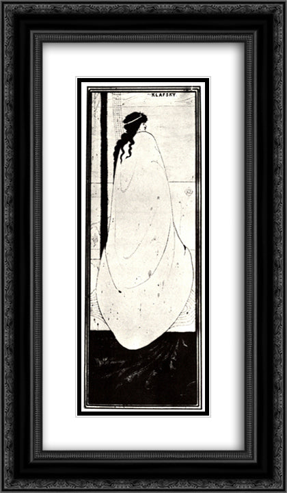 Katharina Klafsky 14x24 Black Ornate Wood Framed Art Print Poster with Double Matting by Beardsley, Aubrey