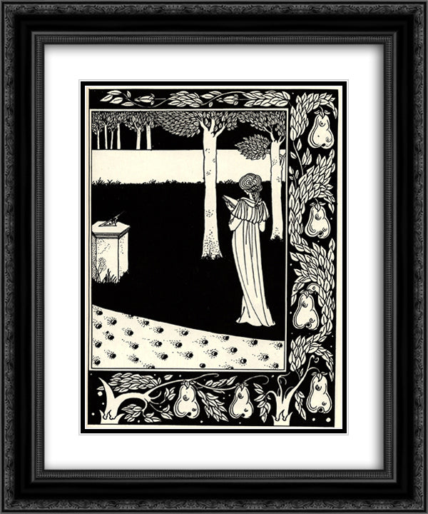 La Beale Isoud at Joyous Gard 20x24 Black Ornate Wood Framed Art Print Poster with Double Matting by Beardsley, Aubrey