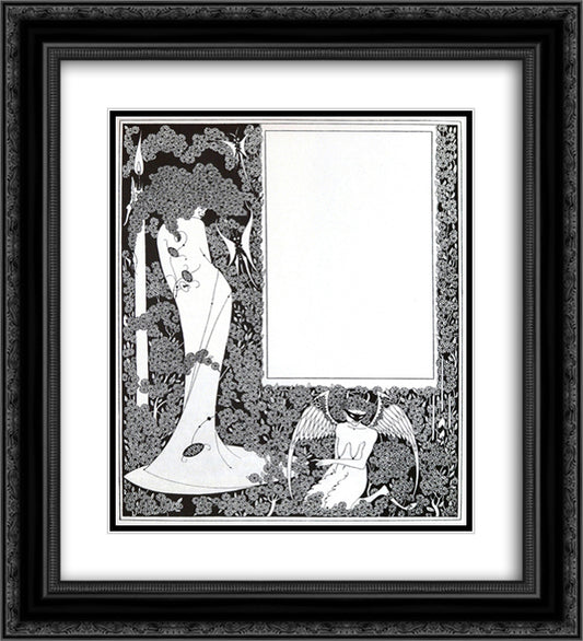 List of Pictures 20x22 Black Ornate Wood Framed Art Print Poster with Double Matting by Beardsley, Aubrey