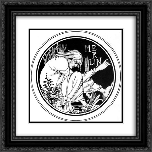 Merlin 20x20 Black Ornate Wood Framed Art Print Poster with Double Matting by Beardsley, Aubrey