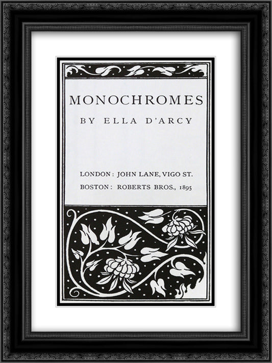 Monochuromes 18x24 Black Ornate Wood Framed Art Print Poster with Double Matting by Beardsley, Aubrey