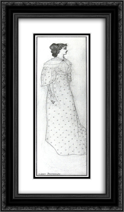 Mrs Winifred Emery 14x24 Black Ornate Wood Framed Art Print Poster with Double Matting by Beardsley, Aubrey