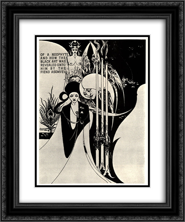 Of a Neophyte and how the Black Art was revealed unto him 20x24 Black Ornate Wood Framed Art Print Poster with Double Matting by Beardsley, Aubrey