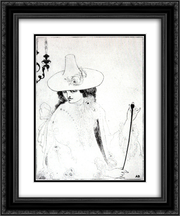 On Alert 20x24 Black Ornate Wood Framed Art Print Poster with Double Matting by Beardsley, Aubrey