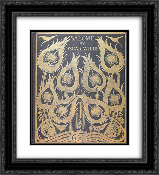 Original sketch for the cover of 'Salome' 20x22 Black Ornate Wood Framed Art Print Poster with Double Matting by Beardsley, Aubrey