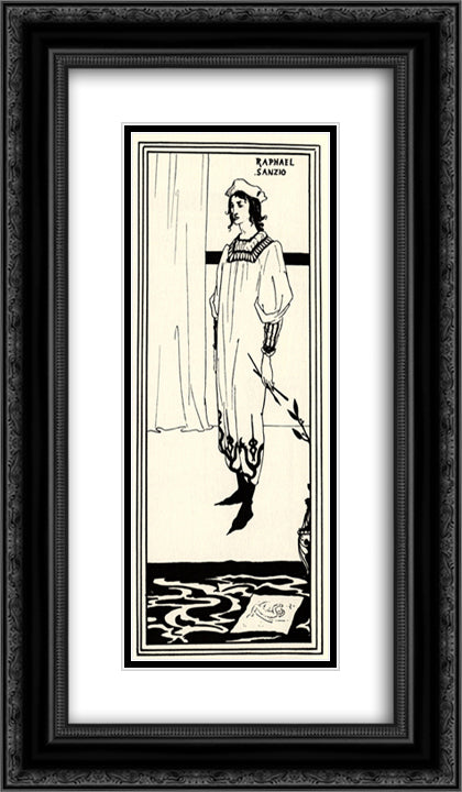 Raphael Sanzio 14x24 Black Ornate Wood Framed Art Print Poster with Double Matting by Beardsley, Aubrey