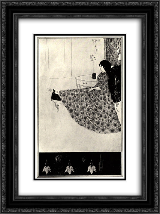 Rejane 18x24 Black Ornate Wood Framed Art Print Poster with Double Matting by Beardsley, Aubrey