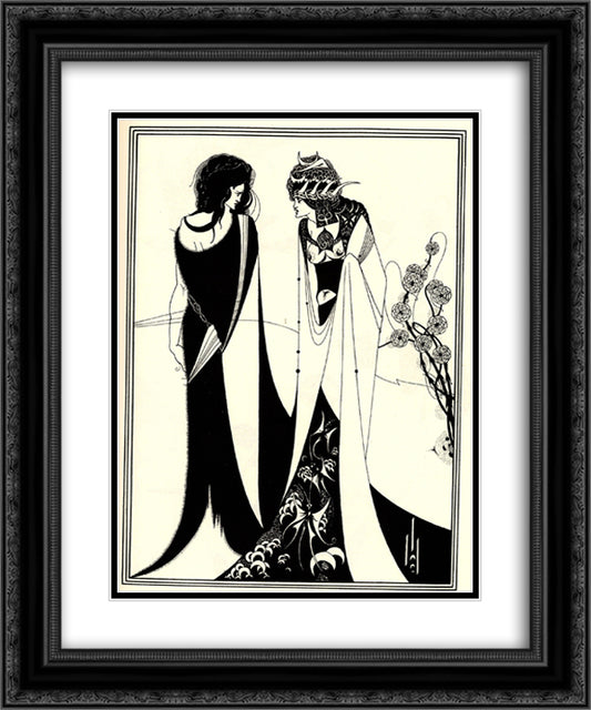 Salome with her mother 20x24 Black Ornate Wood Framed Art Print Poster with Double Matting by Beardsley, Aubrey