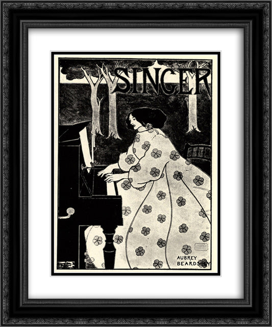 Singer 20x24 Black Ornate Wood Framed Art Print Poster with Double Matting by Beardsley, Aubrey