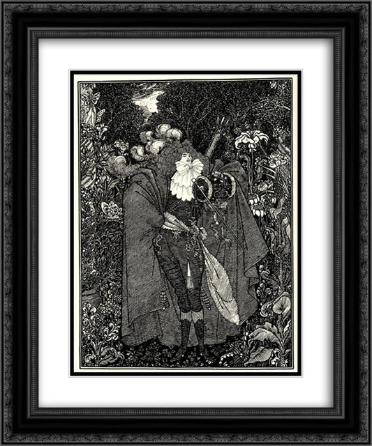 The Abbe Fanfreluche 20x24 Black Ornate Wood Framed Art Print Poster with Double Matting by Beardsley, Aubrey