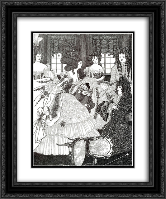 The Battle of the Beaux and the Belles 20x24 Black Ornate Wood Framed Art Print Poster with Double Matting by Beardsley, Aubrey