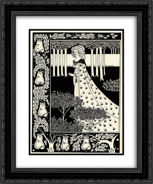 The Beale Isoud at Joyous Gard 20x24 Black Ornate Wood Framed Art Print Poster with Double Matting by Beardsley, Aubrey