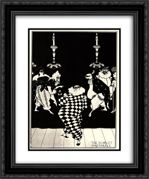 The Scarlet Pastorale 20x24 Black Ornate Wood Framed Art Print Poster with Double Matting by Beardsley, Aubrey