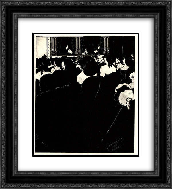 The Wagnerites 20x22 Black Ornate Wood Framed Art Print Poster with Double Matting by Beardsley, Aubrey