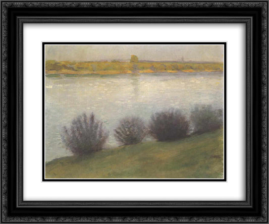 At the Rhine near Hersel 24x20 Black Ornate Wood Framed Art Print Poster with Double Matting by Macke, August