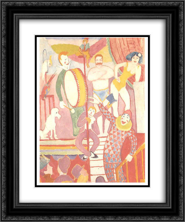 Circus 20x24 Black Ornate Wood Framed Art Print Poster with Double Matting by Macke, August