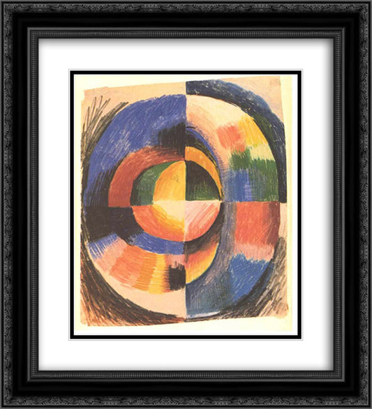 Colour circle 20x22 Black Ornate Wood Framed Art Print Poster with Double Matting by Macke, August