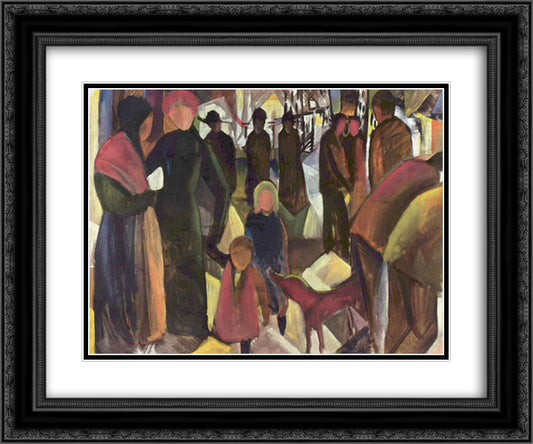 Farewell 24x20 Black Ornate Wood Framed Art Print Poster with Double Matting by Macke, August