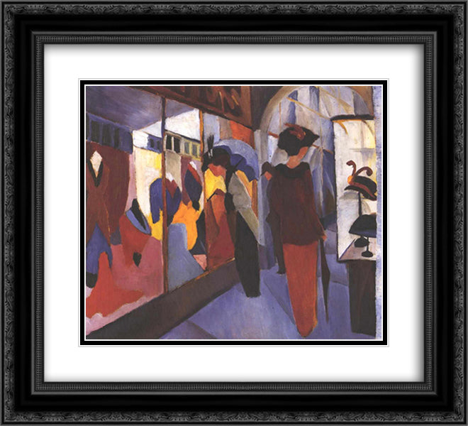 Fashion Store 22x20 Black Ornate Wood Framed Art Print Poster with Double Matting by Macke, August