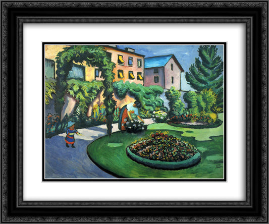 Gartenbild 24x20 Black Ornate Wood Framed Art Print Poster with Double Matting by Macke, August