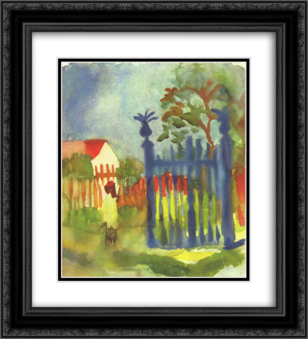 Gartentor 20x22 Black Ornate Wood Framed Art Print Poster with Double Matting by Macke, August