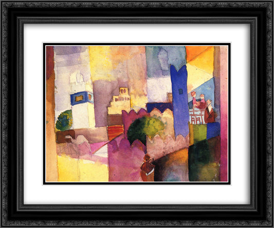 Kairouan (III) 24x20 Black Ornate Wood Framed Art Print Poster with Double Matting by Macke, August