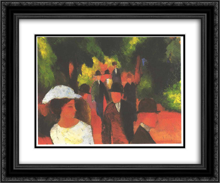 Parkway 24x20 Black Ornate Wood Framed Art Print Poster with Double Matting by Macke, August