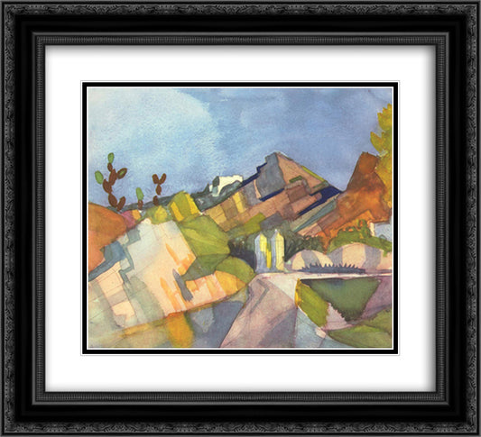 Rocky Landscape 22x20 Black Ornate Wood Framed Art Print Poster with Double Matting by Macke, August