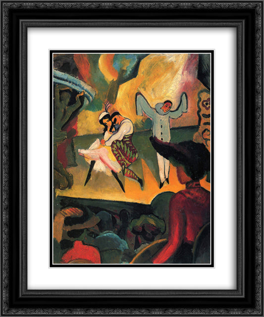 Russisches Ballett (I) 20x24 Black Ornate Wood Framed Art Print Poster with Double Matting by Macke, August