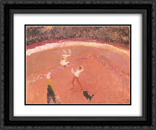 Salto mortale in circus 24x20 Black Ornate Wood Framed Art Print Poster with Double Matting by Macke, August