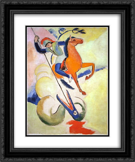 St. George 20x24 Black Ornate Wood Framed Art Print Poster with Double Matting by Macke, August