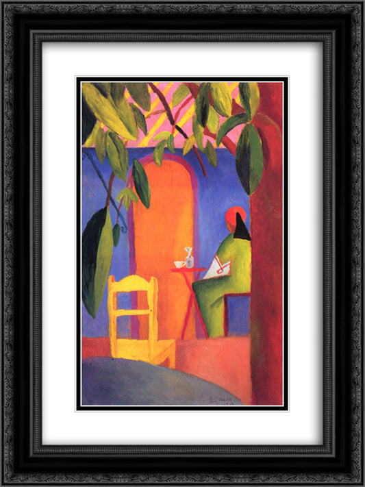 Turkish Cafe (II) 18x24 Black Ornate Wood Framed Art Print Poster with Double Matting by Macke, August