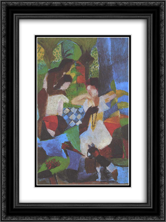 Turkish jewelry dealer 18x24 Black Ornate Wood Framed Art Print Poster with Double Matting by Macke, August