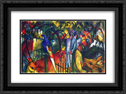 Zoological Garden I 24x18 Black Ornate Wood Framed Art Print Poster with Double Matting by Macke, August