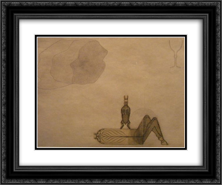 unknown title 24x20 Black Ornate Wood Framed Art Print Poster with Double Matting by Natterer, August
