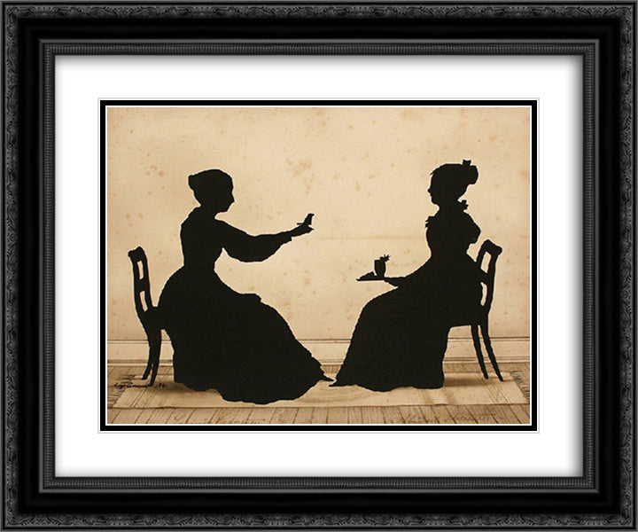 Lucinda Carpenter, Tweeter and Abigail Forrester 24x20 Black Ornate Wood Framed Art Print Poster with Double Matting by Edouart, Auguste