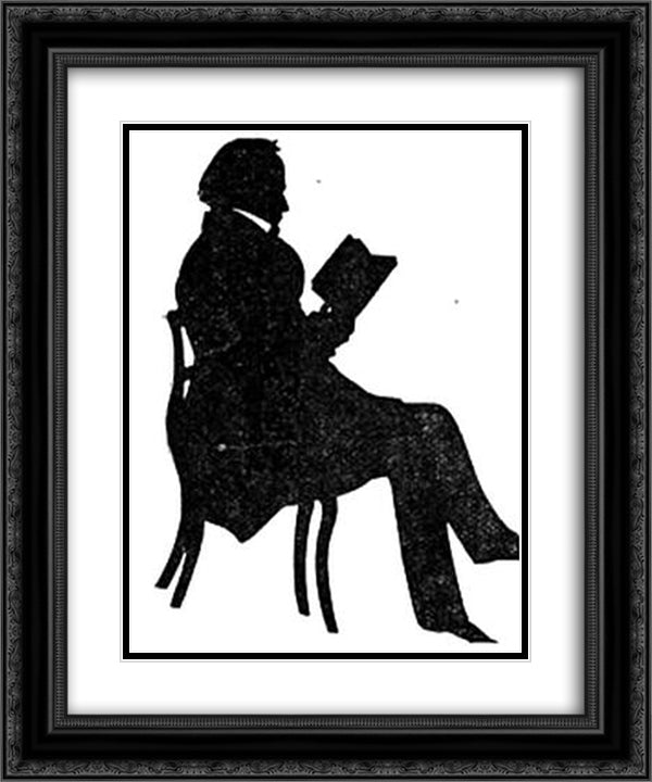 Portrait of Theophilus Parsons 20x24 Black Ornate Wood Framed Art Print Poster with Double Matting by Edouart, Auguste