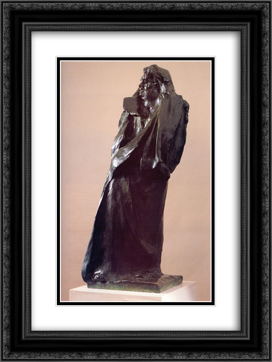 Balzac 18x24 Black Ornate Wood Framed Art Print Poster with Double Matting by Rodin, Auguste