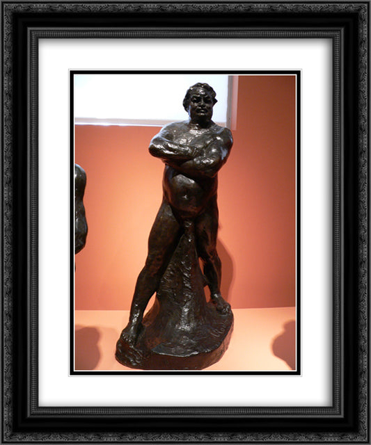 Balzac Nude with his Arms Crossed 20x24 Black Ornate Wood Framed Art Print Poster with Double Matting by Rodin, Auguste