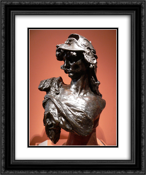 Bellona 20x24 Black Ornate Wood Framed Art Print Poster with Double Matting by Rodin, Auguste