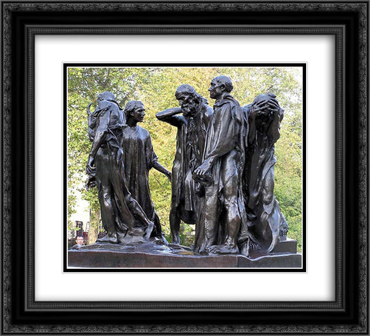 Burghers of Calais 22x20 Black Ornate Wood Framed Art Print Poster with Double Matting by Rodin, Auguste