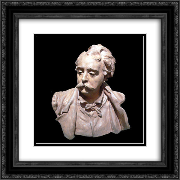 Bust of Albert Ernest Carrier Belleuse 20x20 Black Ornate Wood Framed Art Print Poster with Double Matting by Rodin, Auguste