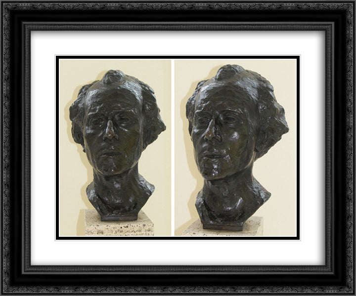 Bust of Gustav Mahler 24x20 Black Ornate Wood Framed Art Print Poster with Double Matting by Rodin, Auguste