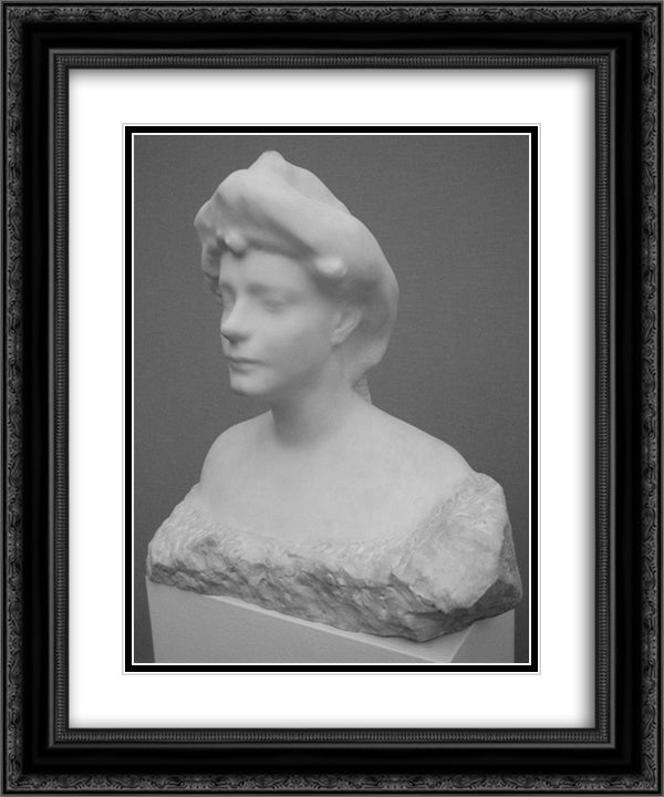 Bust of Helene von Nostitz 20x24 Black Ornate Wood Framed Art Print Poster with Double Matting by Rodin, Auguste