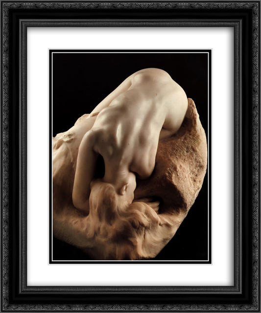 Danaid 20x24 Black Ornate Wood Framed Art Print Poster with Double Matting by Rodin, Auguste