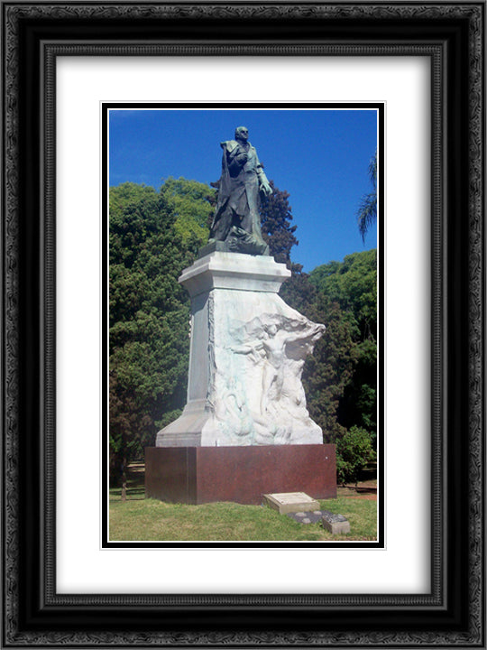 Domingo Sarmiento 18x24 Black Ornate Wood Framed Art Print Poster with Double Matting by Rodin, Auguste